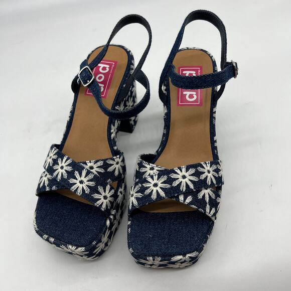 Pop Womens Grandiose Heeled Sandals Blue White Size 8.5M - Picture 5 of 10